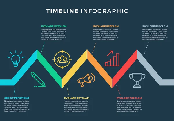 Nowoczesny Styl Streszczenie Infografiki Timeline Kroki Opcje Numer Szablon Ilustracja — Wektor stockowy