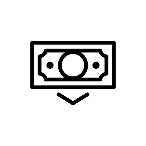 Černobílá Vektorová Ikona Peněz — Stockový vektor