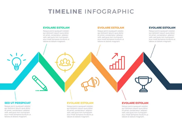 Nowoczesny Styl Streszczenie Infografiki Timeline Kroki Opcje Numer Szablon Ilustracja — Wektor stockowy