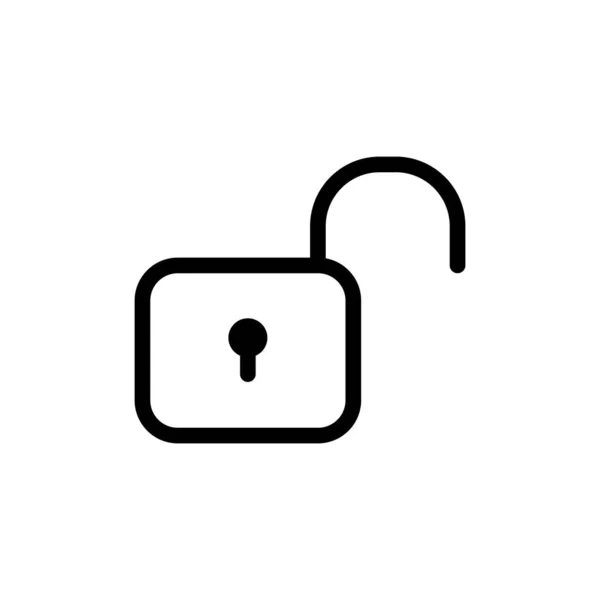 Black White Vector Icon Lock — Stock Vector