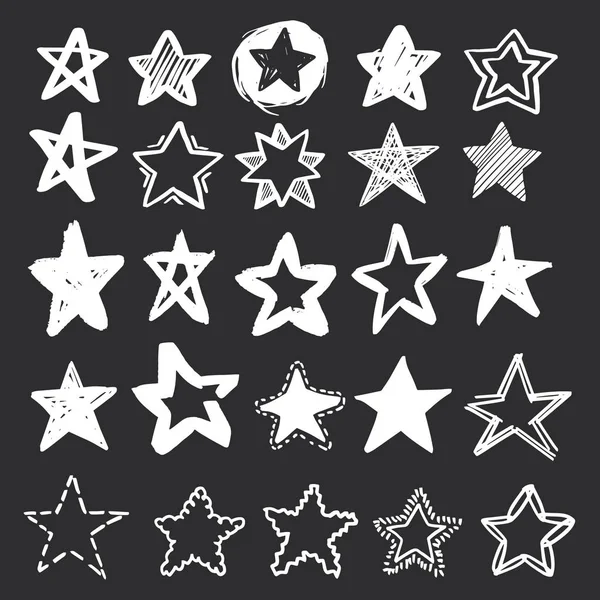 Patrón Estrellas Geométricas Modernas Vector Star Pattern Fondo Dibujado Mano — Vector de stock