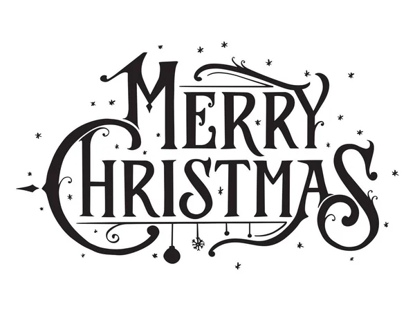 Ručně Kreslené Vánoční Přání Typografie Blahopřání — Stockový vektor