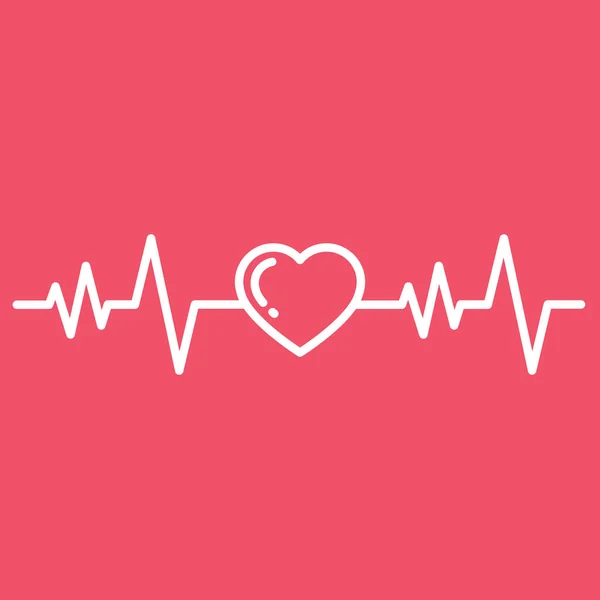 Linha Batimento Cardíaco Cardio Estilo Mínimo Ícone Símbolo — Vetor de Stock