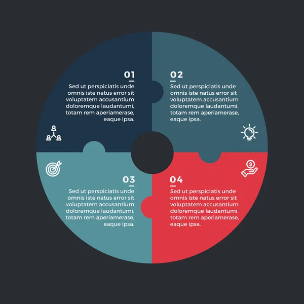 Infographic Elementen Met Stappen Beschrijving Ernaast — Stockvector