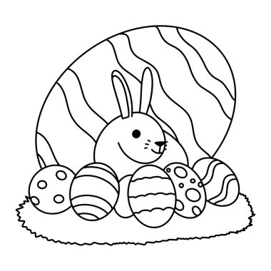 Mutlu Paskalya tebrik kartı vactor illüstrasyon 