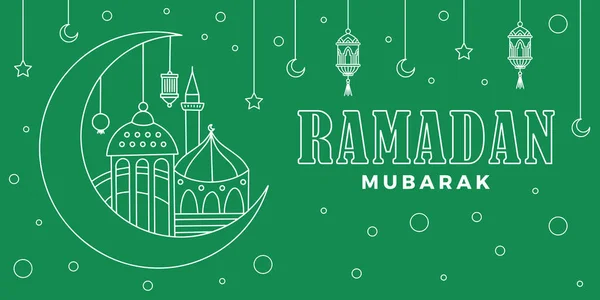 Ramadan Kareem Ramadan Mubarak Biglietto Auguri Lettering Sfondo Stelle Luna — Vettoriale Stock