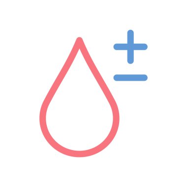 Minimal tarzda kan damlası pozitif negatif basit çizgi simgesi