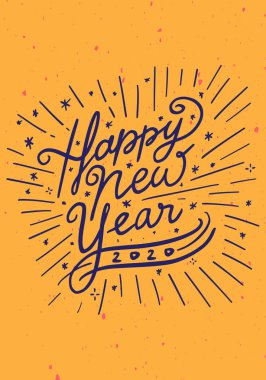 Mutlu Yıllar 2019 Yılbaşı için Kutlama tebrik kartı illüstrasyon - Vektör Eps