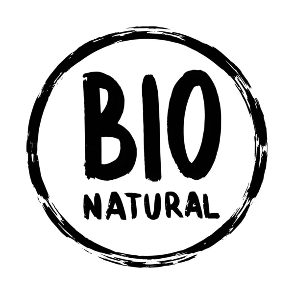 Label-Plakette für biologische, natürliche, bio- und umweltfreundliche Produkte im Hintergrund - Vektor eps — Stockvektor