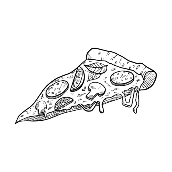 Wektor Ilustracja Pizzy Plasterek — Wektor stockowy