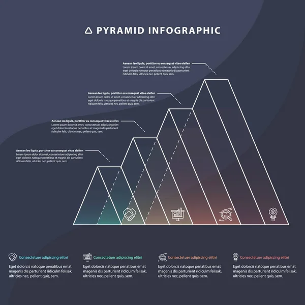 Gráfico Gráfico Pirámide Información Para Diseño Negocios Informes Presentaciones Paso — Archivo Imágenes Vectoriales
