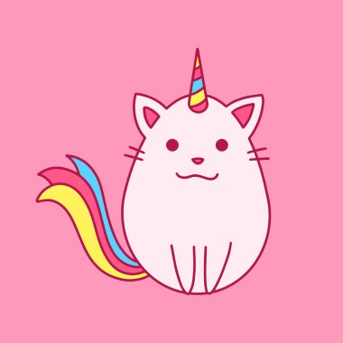 Doodle tarzında el çizilmiş sevimli kedi illüstrasyon. Çocuklar, kadınlar, komik, sevimli. Vektör Eps