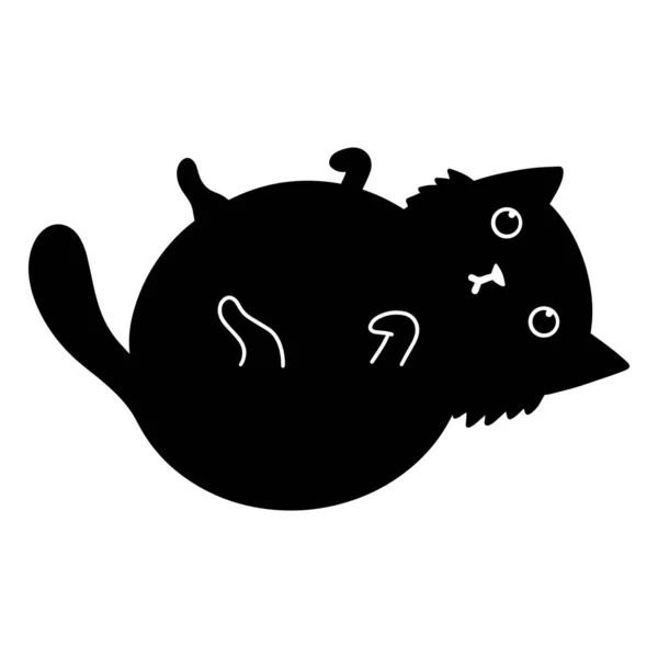 Ručně kreslené kočičko ilustrace ve stylu Doodle. Pro děti, ženy, legrační, roztomilé. Vektorové EPS — Stockový vektor