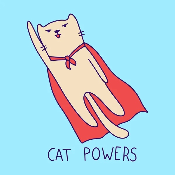 Χειροποίητη εικονογράφηση γάτας σε στυλ σκίτσων. Για παιδιά, γυναίκες, αστείες, χαριτωμένες. Διάνυσμα EPS — Διανυσματικό Αρχείο