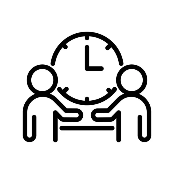 Two People Watching Time Icon Vector Illustration Eps — Διανυσματικό Αρχείο