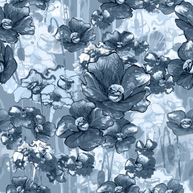 Kırmızı Poppies çiçekler ile desen