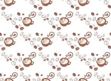 coffe desen beyaz vektör