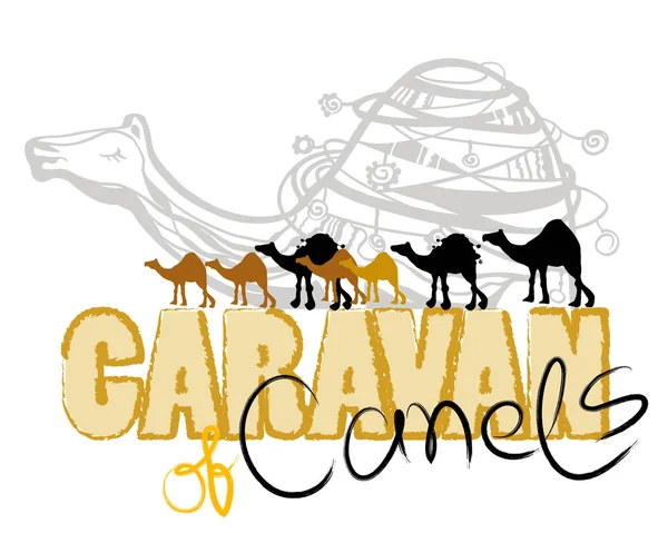 TEXTE CARAVIER DES CAMELS — Image vectorielle