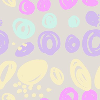 kızlar için hassas soyut baskı, pastel renklerde ücretsiz çizim tarzında çizilmiş