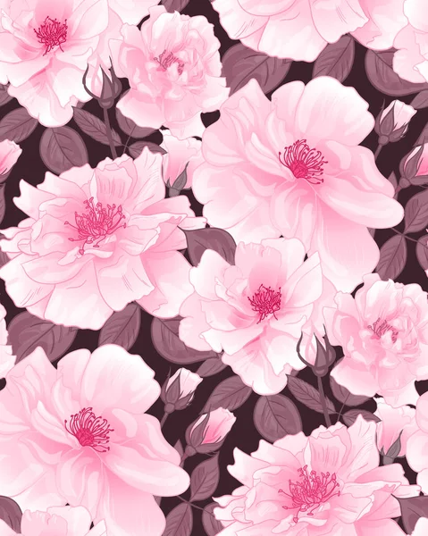 Ροζ floral σχέδιο για γυναίκες με τριαντάφυλλα για σχεδιασμό επιφάνειας — Διανυσματικό Αρχείο