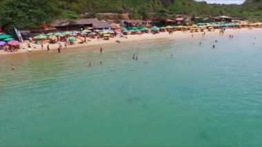 Brezilya, Buzios, Tartaruga körfezinin havadan görünümü ve Tartaruga Plajı'nın havadan görünümü ve Buzios ormanı, Brezilya