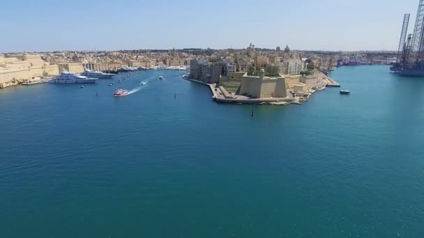 Malta Senglea Aerial Bilder Senglea Malta — Stockvideo