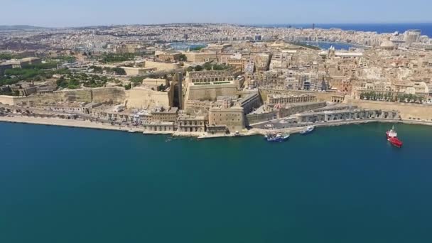 Malta Valletta Luchtfoto Beelden Van Valletta Malta — Stockvideo