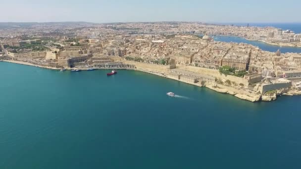 Málta Valletta Légi Felvételek Valletta Málta — Stock videók