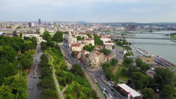 Stare Dzielnicy Savamala Belgradzie Pod Kalemegdan Park Klasyfikowane Savamala Miejska — Wideo stockowe