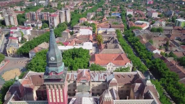 Art Nouveau City Hall Subotica Vojvodina Servië Dit Een Stukje — Stockvideo