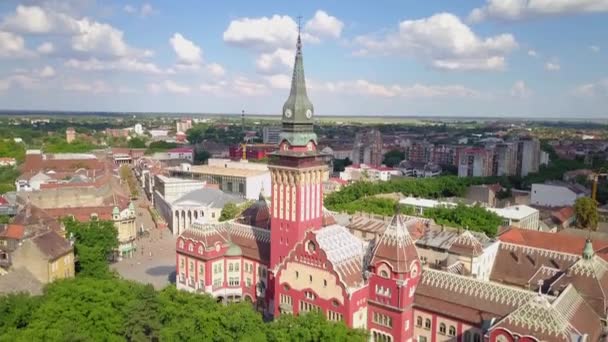 Färgglada Art Nouveau Stadshus Subotica Vojvodina Serbien Detta Ett Konstverk — Stockvideo