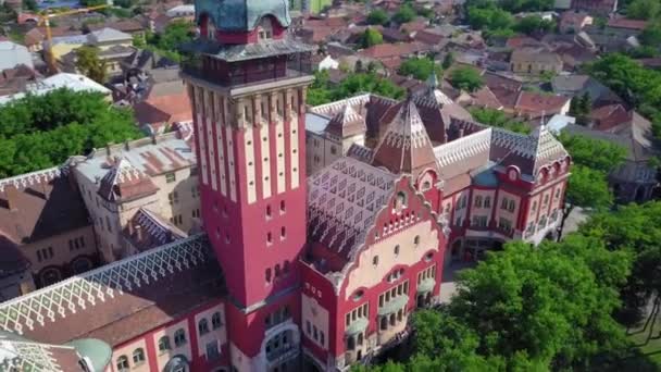 Kolorowy Secesyjny Ratusz Subotica Vojvodina Serbia Jest Kawałek Historii Sztuki — Wideo stockowe
