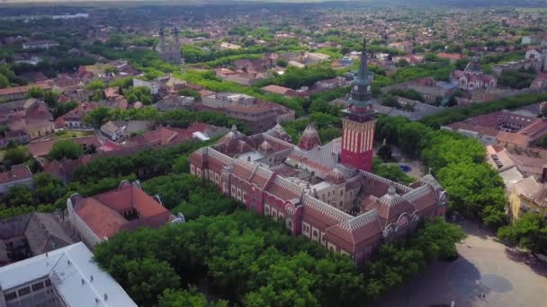 Colorful City Hall Subotica Vojvodina Serbien Detta Ett Konstverk Centrum — Stockvideo