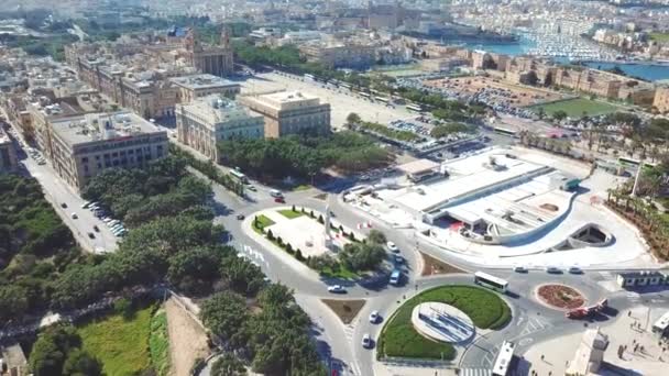 Malta Capital Valletta War Memorial Floriana Aerial View Malta Capital — стоковое видео