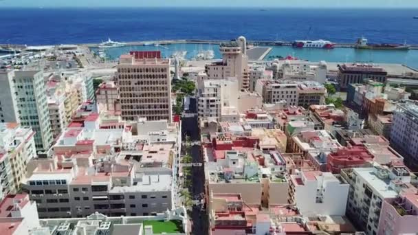 Santa Cruz Tenerife Stad Plaza Espaa City Square Luchtfoto Van — Stockvideo