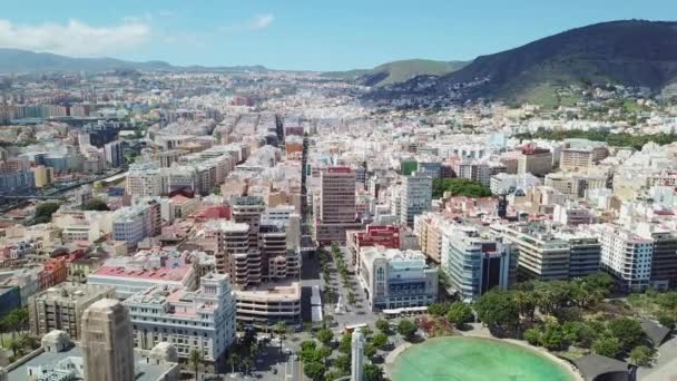 Santa Cruz Tenerife Pull Out Schot Van Haven Het Stadscentrum — Stockvideo