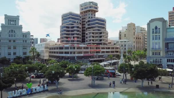 Санта Крус Тенерифе Панорамный Снимок Центра Города Вокруг Городской Площади — стоковое видео