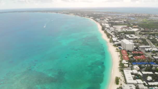 Grand Cayman Vzdušné Panorama Karibského Ostrova Ostrově Kajmanské Ostrovy Vzdušný — Stock video