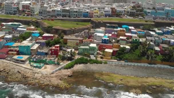 Antigua Fortaleza San Juan San Cristbal Puerto Rico Vista Aérea — Vídeo de stock