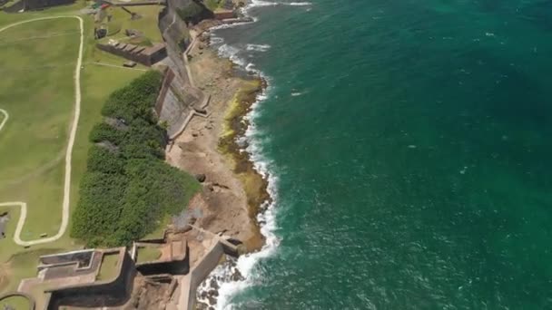 San Cristbal Festung Entlang Der Nordküste Des Alten San Juan — Stockvideo