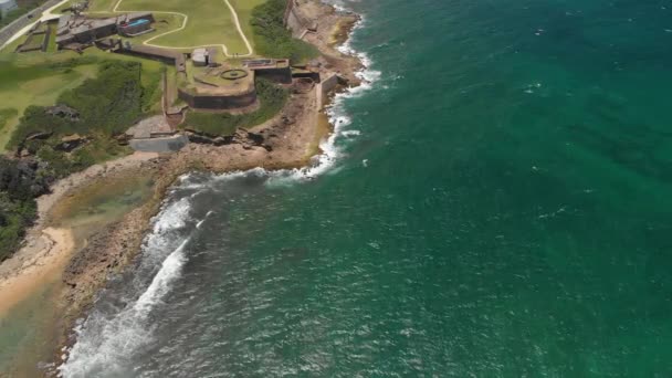 East Side San Cristbal Fortress Old San Juan Puerto Rico — Vídeo de Stock