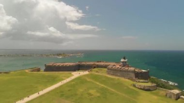 Castillo San Felipe del Morro Sabit çekim - Eski San Juan, Eski San Juan, Porto Riko Sürekli hava görünümü