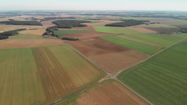 Campos Cultivo Francia Aerial Motion Shot Crop Fields France — Vídeo de stock