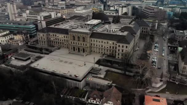 Schweiziskt Federalt Institut Teknologi Zurich Antenn Beskådar Den Neoclassical Style — Stockvideo