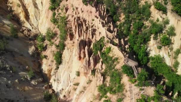 Maravilha Natural Formação Rochosa Cidade Diabo Djavolja Varos Sérvia Uma — Vídeo de Stock