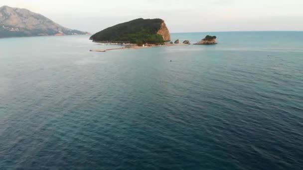 Pemandangan Udara Pulau Sveti Nikola Laut Adriatik Juga Dikenal Sebagai — Stok Video