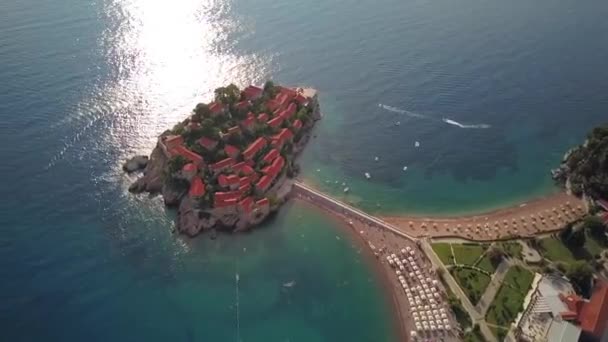 Sveti Stefan Άγιος Στέφανος Ένα Μικρό Ξενοδοχείο Αστέρων Στην Αδριατική — Αρχείο Βίντεο