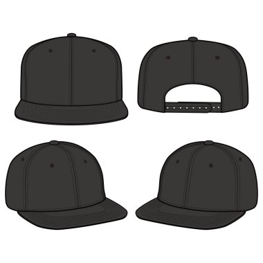 Snapback Cap moda düz vektör mockup tasarım