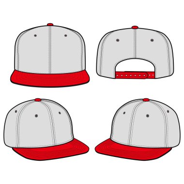 Snapback Cap moda düz vektör mockup tasarım