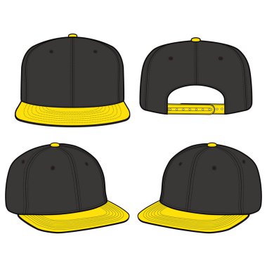 Snapback Cap moda düz vektör mockup tasarım